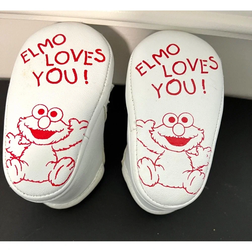 Vintage Henson Sesame Street Baby Shoes Size 1 White Crib Shoes/Soft Bottoms